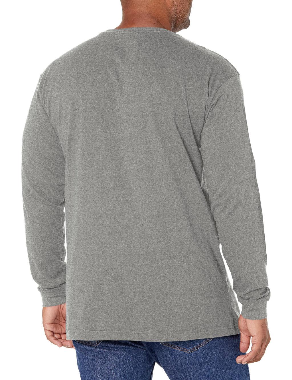Caterpillar Men's Trademark Banner Long Sleeve Tee Shirts with Center Back Neck Wire Management Loop and CAT Logo, Dark Heather