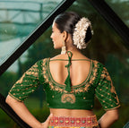 Pujia Mills WomenS Readymade Blouse Embroidery Multi Coding Maggam Work Sequence Work Indian Ethnic Designer Stitched Readymade