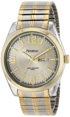 Armitron Men's Day/Date Easy To Read Metal Expansion Bracelet Watch, 20/4591