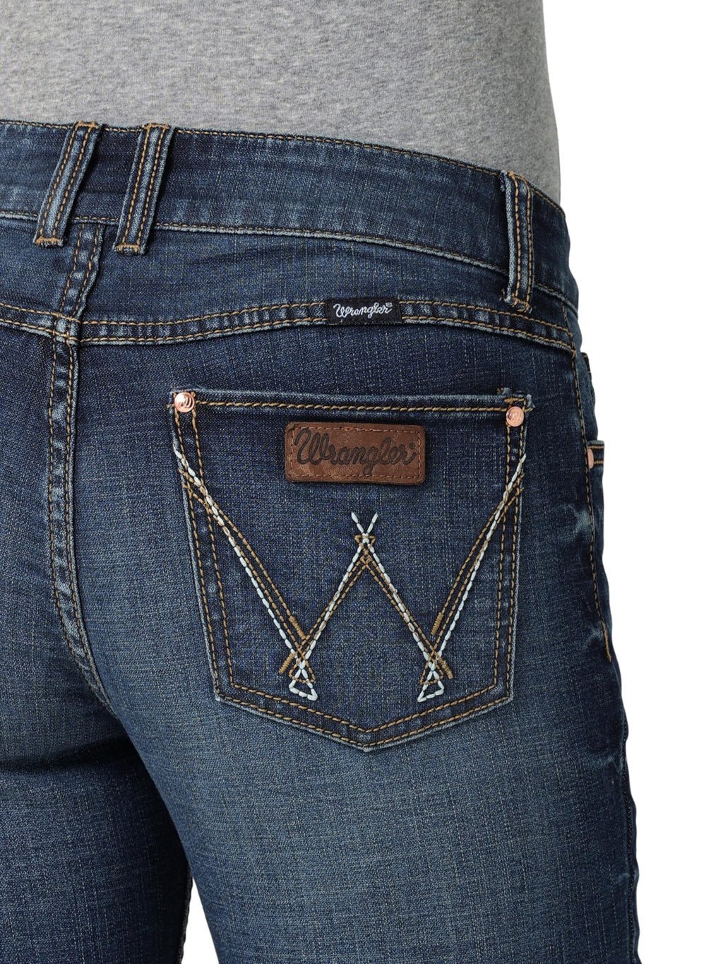 Wrangler Women's Retro Mae Rise Stretch Boot Cut Jean, Mid Wash, 3W x 30L