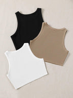 Toochki Top for Women| Crop Top for Women | Short Top for Women | Tops | Lycra Top for Women | Pack of 3 Tops for Women | Strach