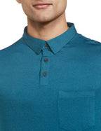 Turtle Men Poly Spandex Melange Slim Fit Solid Polo Tshirt