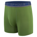 Spyder Mens Boxer Briefs 4 Pack Poly Spandex Performance Boxer Briefs Underwear (Grey/Blue/Black/Green, Medium)
