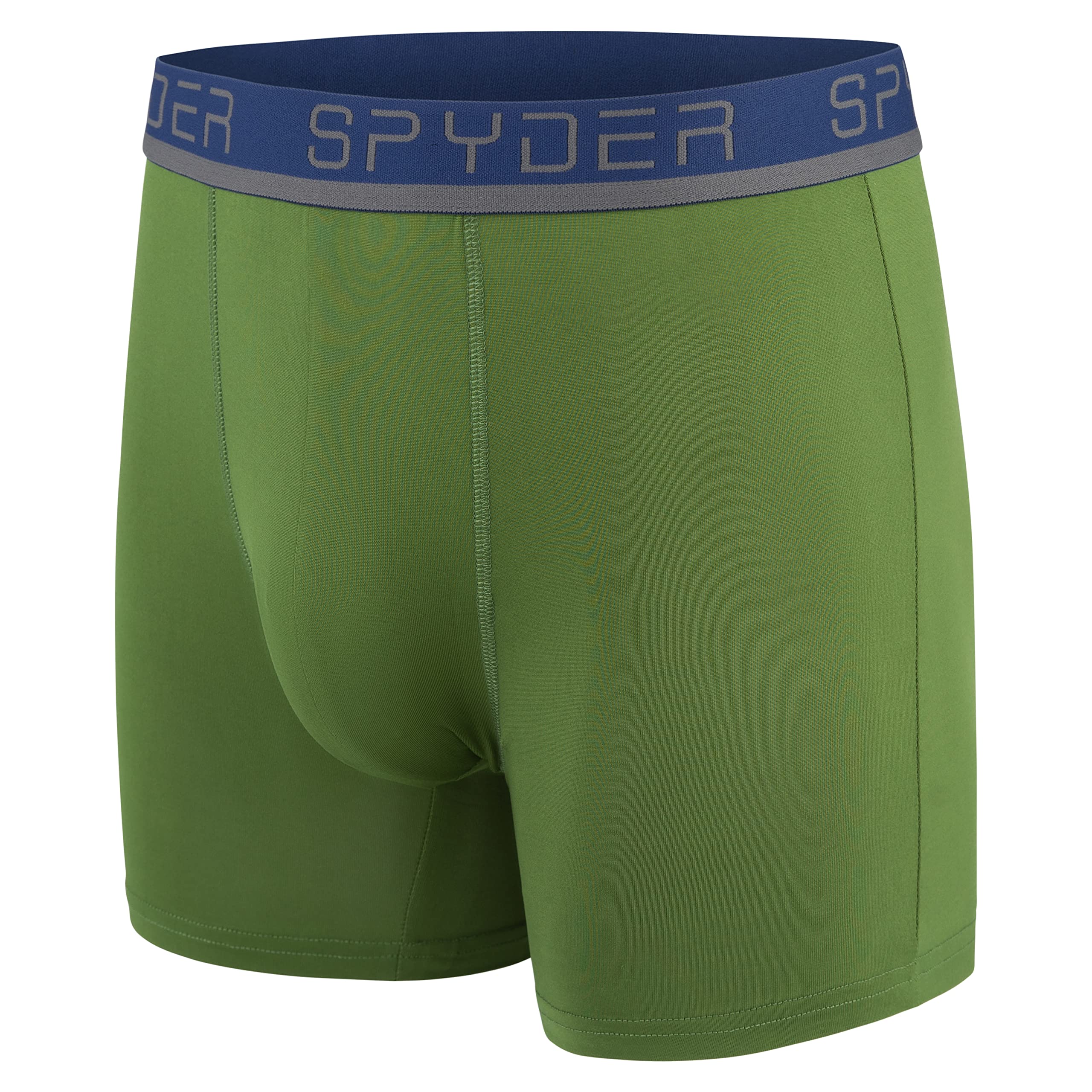 Spyder Mens Boxer Briefs 4 Pack Poly Spandex Performance Boxer Briefs Underwear (Grey/Blue/Black/Green, Medium)