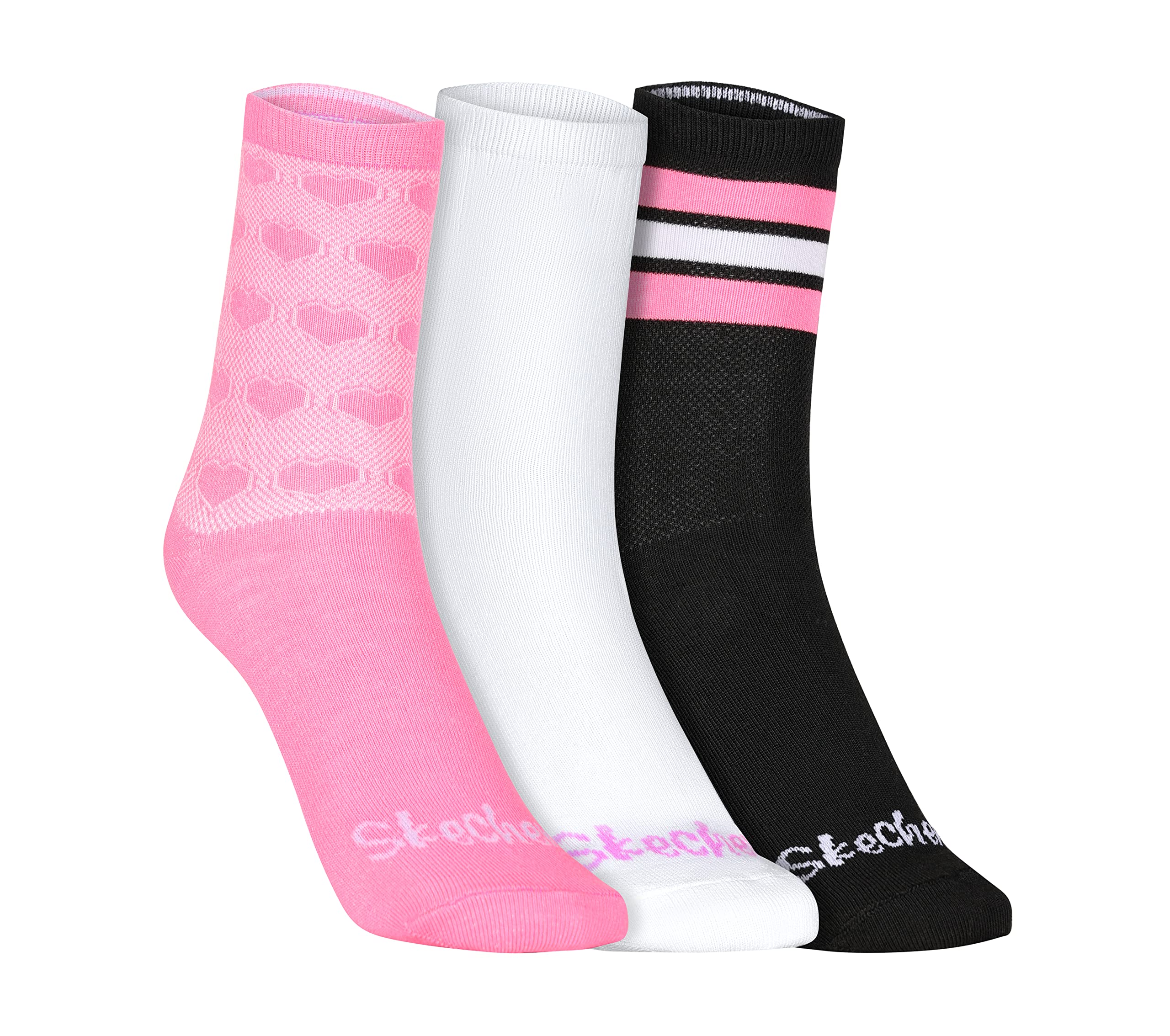 Skechers Girls Pack Of 3 Non Terry Crew Socks