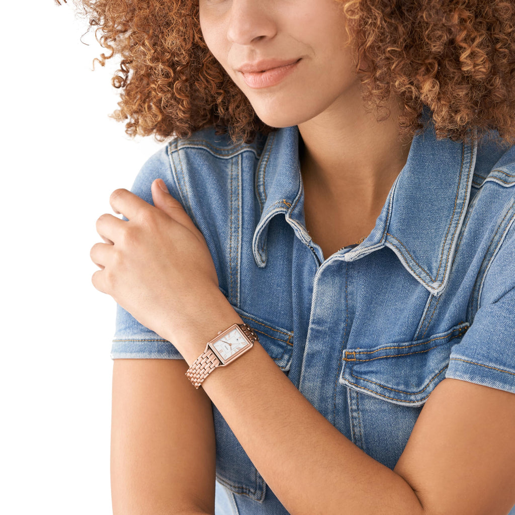 Fossil Women's Raquel Quartz Stainless Steel Three-Hand Watch, Color: Rose Gold (Model: ES5271)