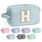 YOOLIFE Initial Makeup Bag - Monogram Cute Makeup Bag Cosmetic Travel Toiletry Pouch Make Up Case for Women Mom Best Friend Frie