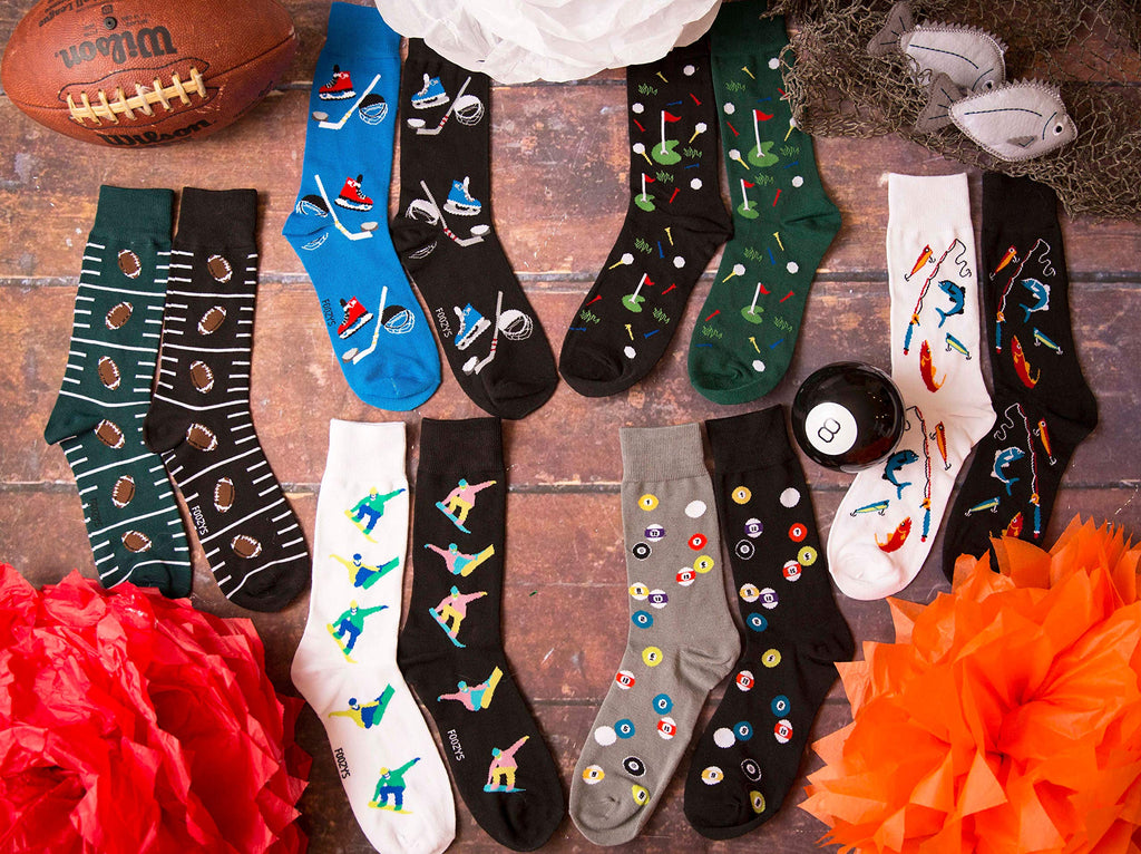 Foozys Men? Billiards Cool Sports Novelty Crew Socks | 2 Pair