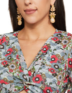 Ketch Polyester Women Top With Pant (Suit-Skirt Set Green