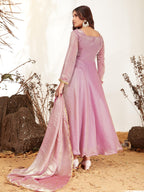 Xomantic Fashion Womens Silk Blend Anarkali Gown With Dupatta