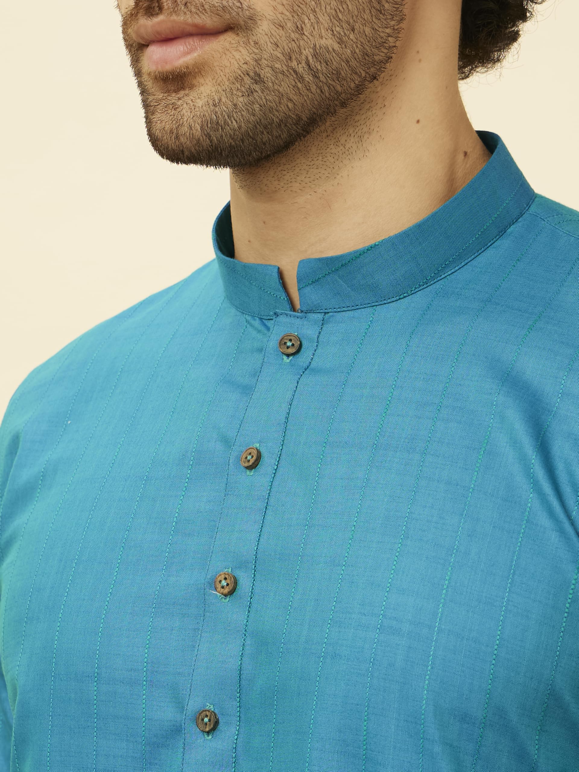 Manyavar Elegant SelfDesign Striped Kurta for Men