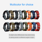 MZBUTIQ 28mm Black Nylon Watch Strap Men's Watch Band Replacement PVD Buckle 5 Rings