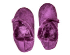 Living Healthy Products LSFL-001-78 Medium 7-8 Womens Synthetic Fur Lined Suede Slippers in Purple