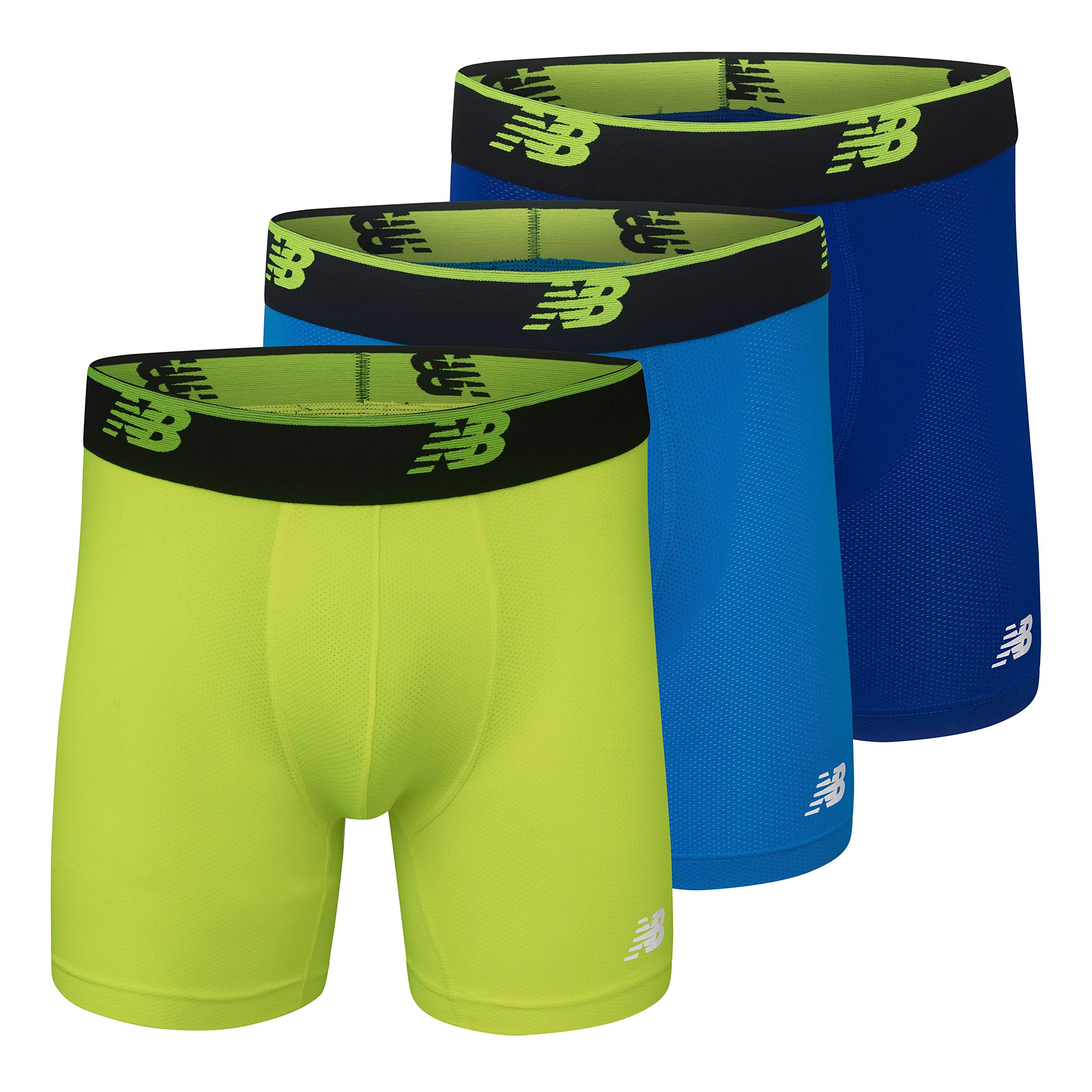 New Balance Men's Mesh 5 No Fly Boxer Brief, Athletic Compression Underwear (3-Pack)