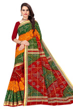 TAMAIRA FASHION Womens Pure Cotton Bandhani Saree Without Blouse Piece(2438_Red)