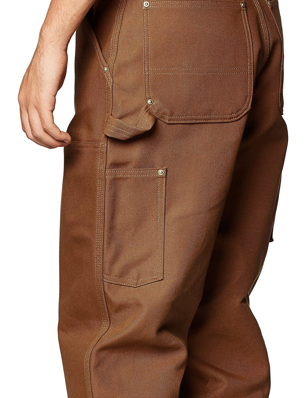 Carhartt Men's Firm Duck Double-Front Work Dungaree Pant B01, Brown, 34W X 34L
