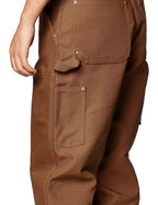 Carhartt Men's Firm Duck Double-Front Work Dungaree Pant B01, Brown, 34W X 34L