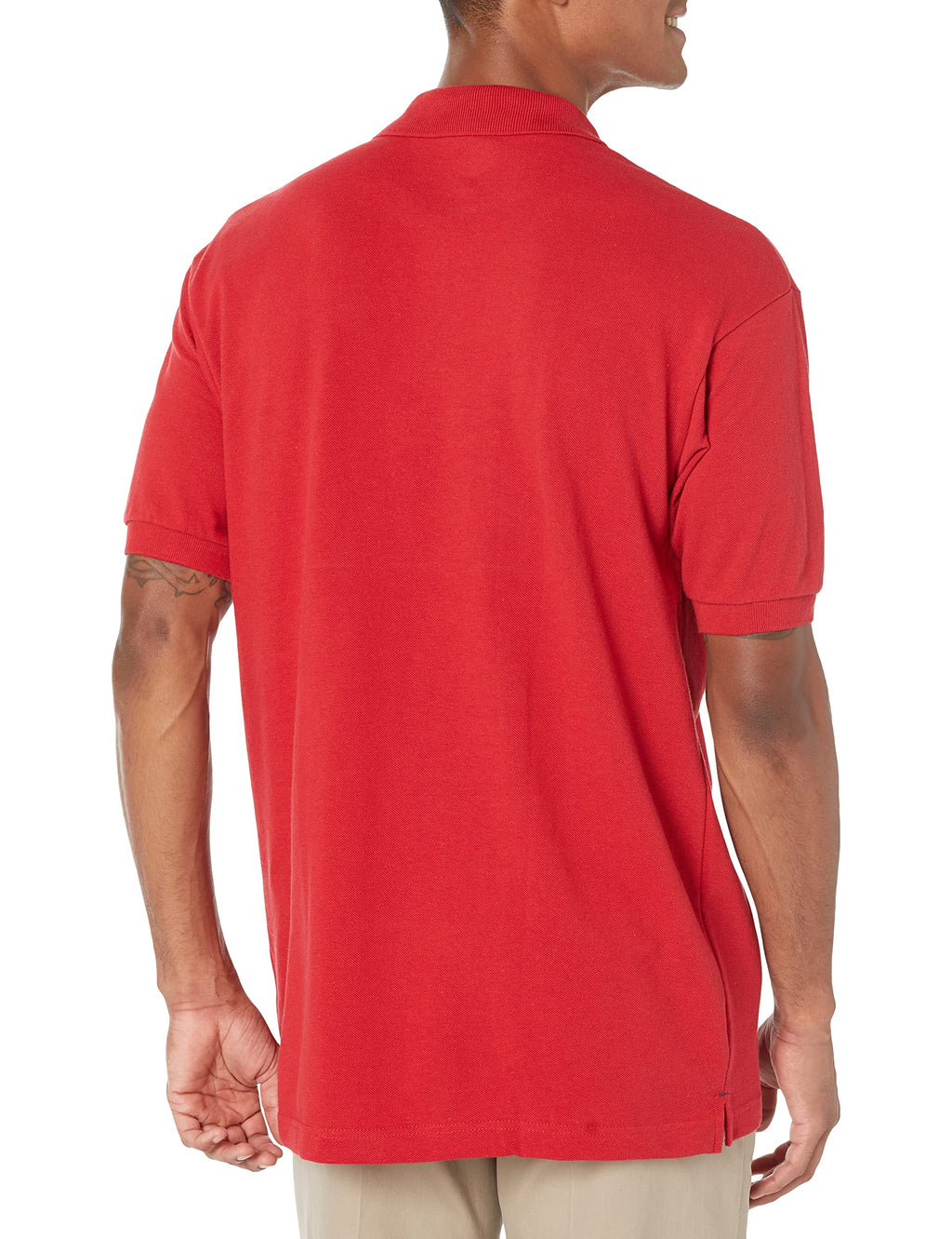 Dickies Men's Short Sleeve Pique Polo, English Red, Small