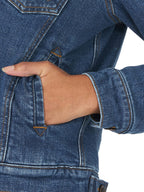 Wrangler Women's Retro Sherpa Lined Jacket, Denim, X-Large