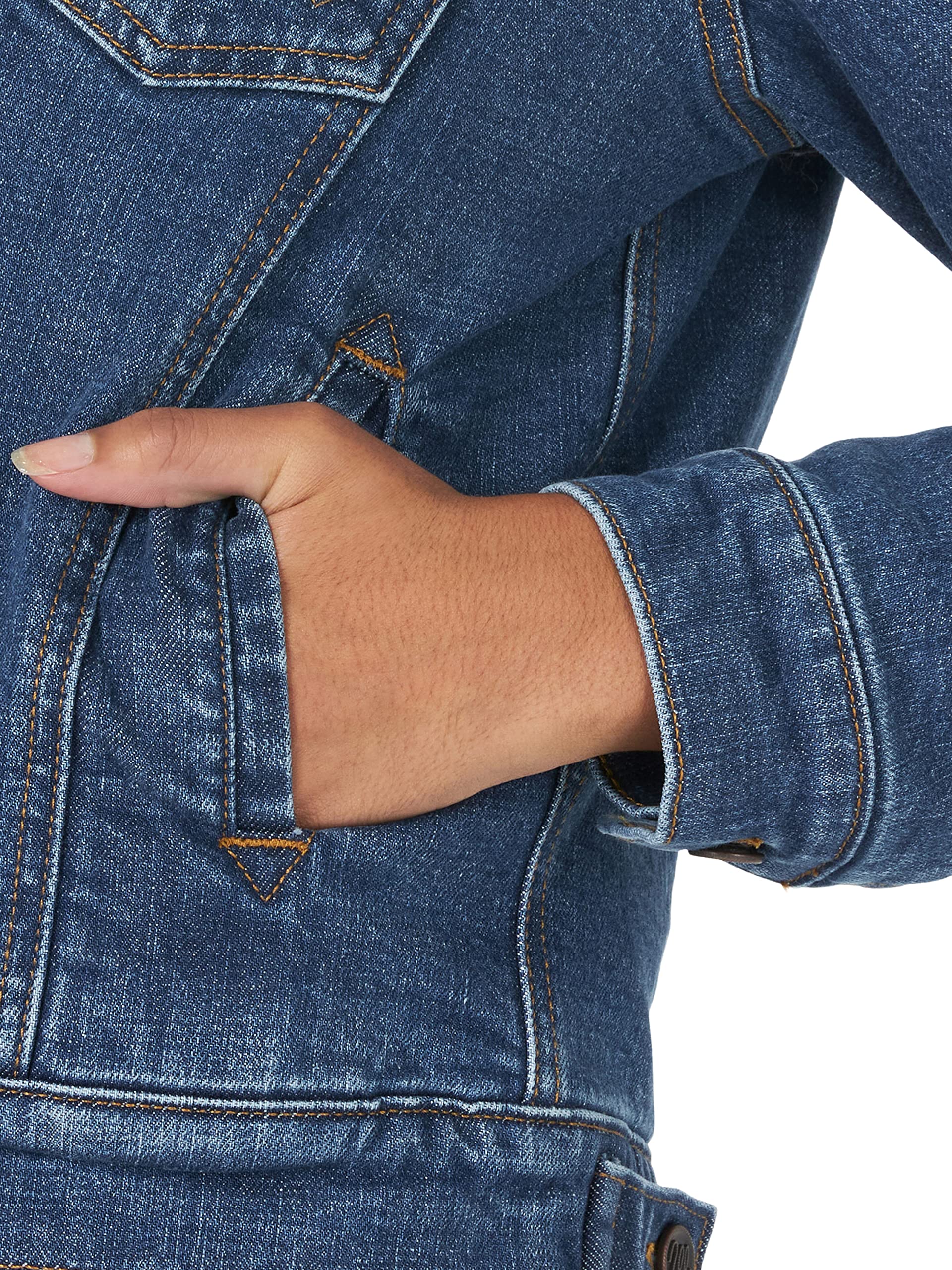 Wrangler Women's Retro Sherpa Lined Jacket, Denim, Small