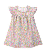 FLOWER PRINT RUFFLE DRESS MULTI - COL