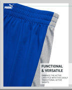 PUMA Boys' Short Set - 3 Piece Short Sleeve Graphic T-Shirts and Active Shorts Outfit Set for Boys (Sizes: 2T-7), Size 2T, Blue/