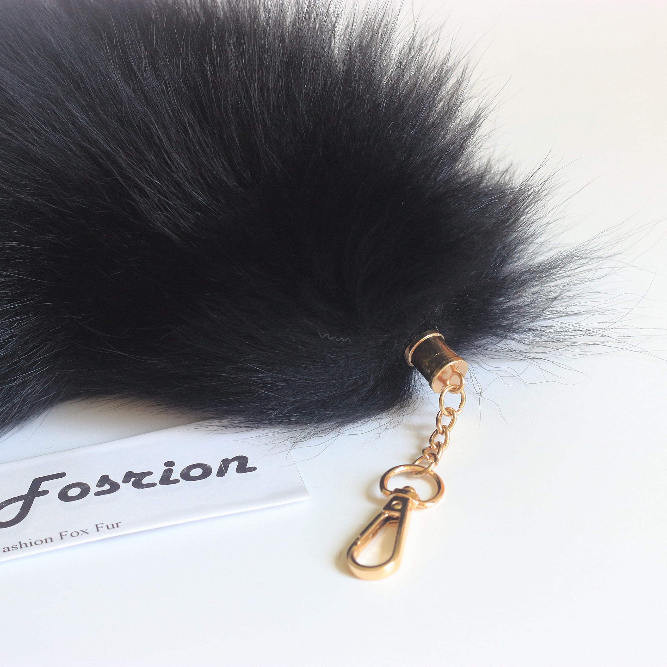 Fashion Black Fox Tail Keychain Pendant - Fashion Accessory & Halloween Cosplay Prop