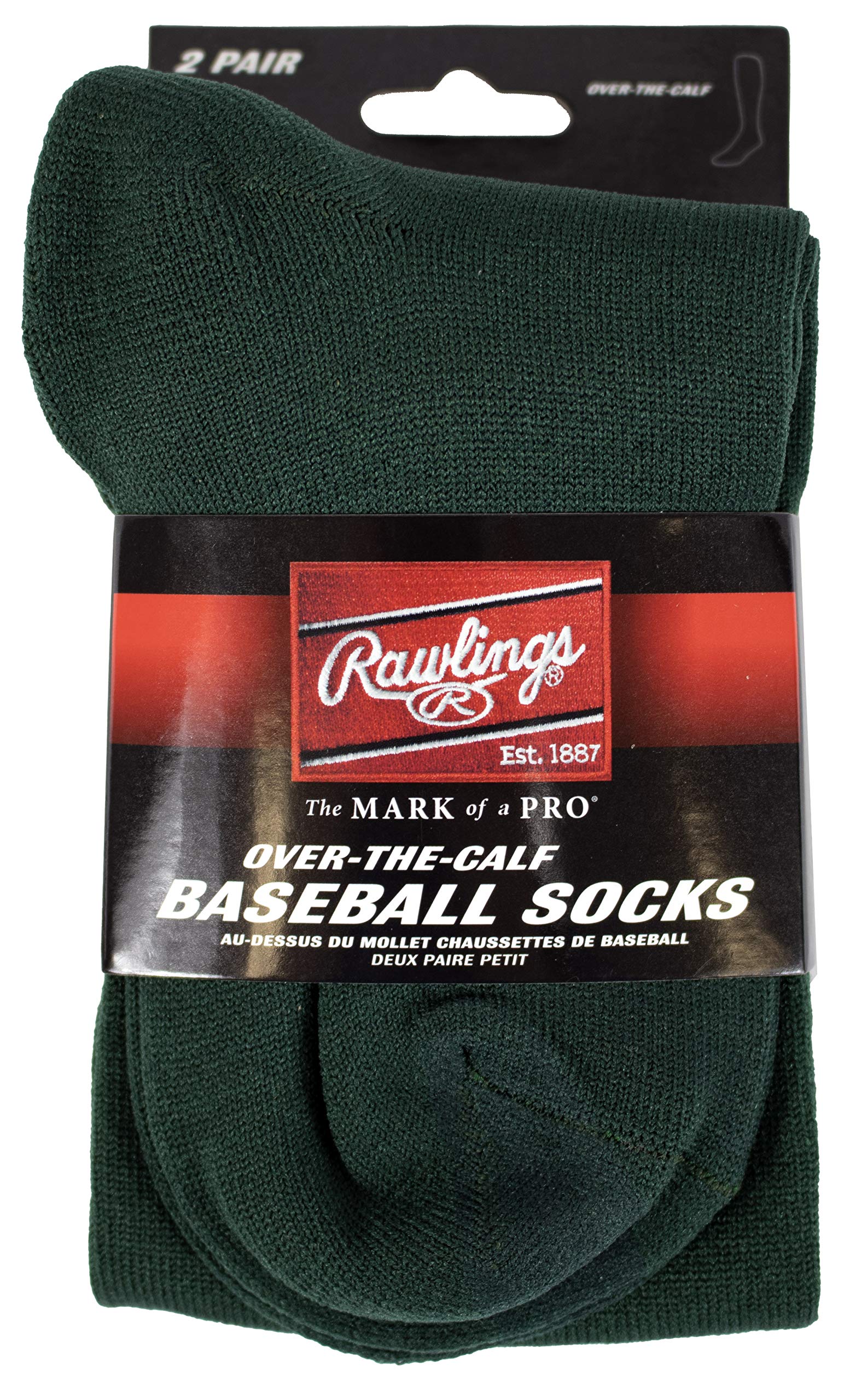 Rawlings Baseball Socks 2 Pair (SmallDark green)