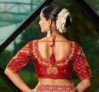 Pujia Mills WomenS Readymade Blouse Embroidery Multi Coding Maggam Work Sequence Work Indian Ethnic Designer Stitched Readymade