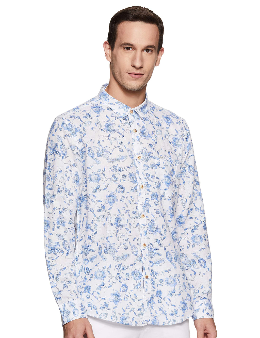 Pepe Jeans MenS Floral Slim Fit Casual Shirt (Pm306544_Blue 2Xl)