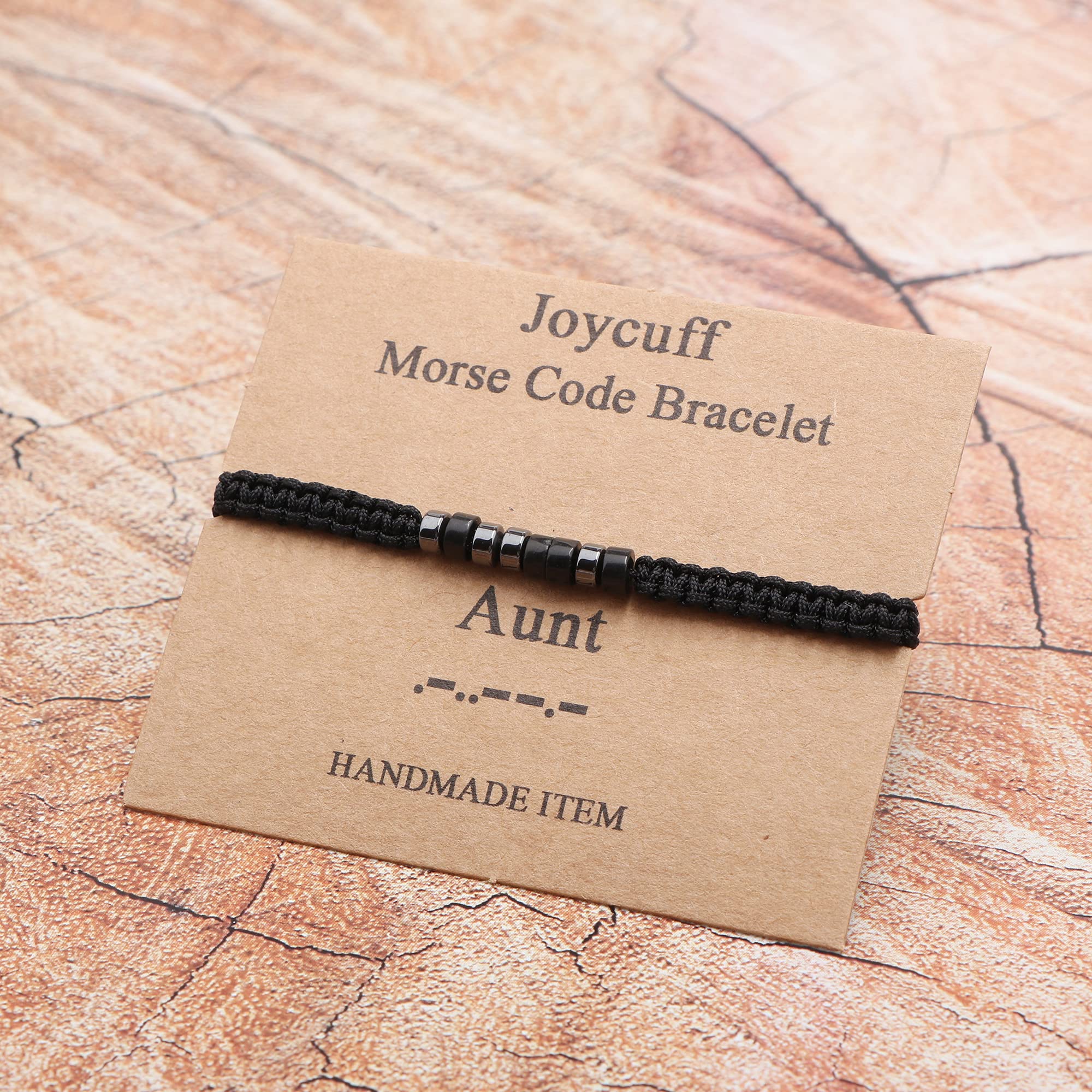 Aunt Gifts Morse Code Bracelet for Women Handmade Secret Message Beads with Silk Cord Jewelry Christmas Thanksgiving Day Gifts f