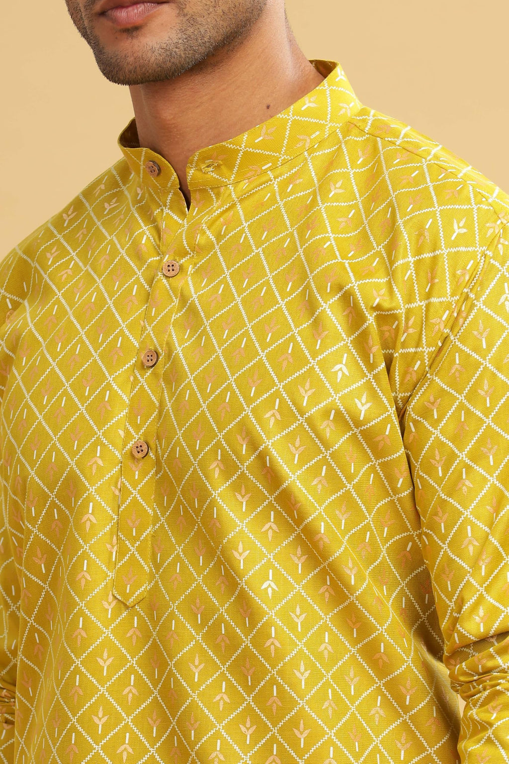 Be Active MenS Cotton Regular Kurta (C-399-2_Green-1