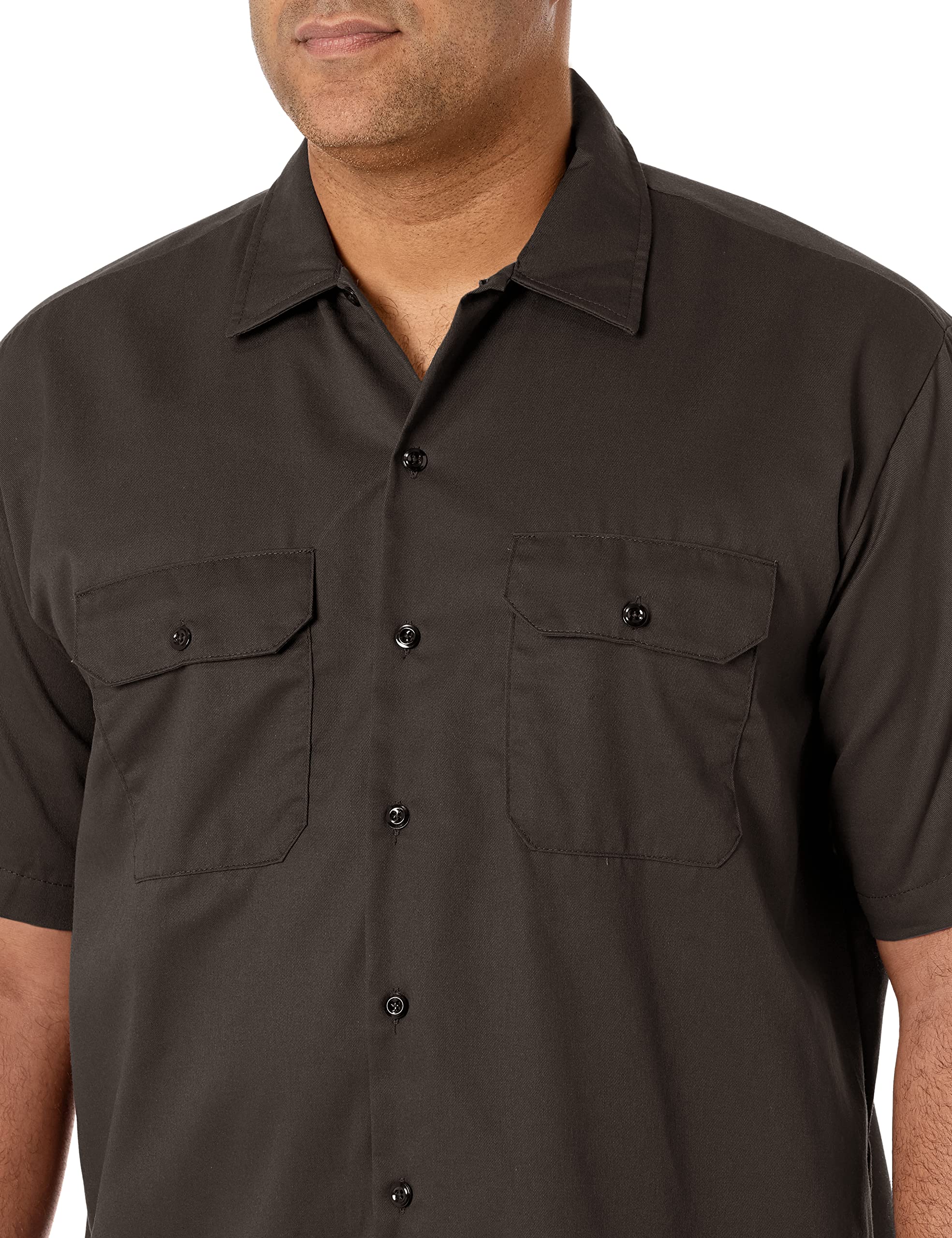 Dickies Men's Big-Tall Short-Sleeve Work Shirt,Dark Brown,3X