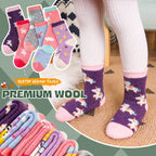Children's Winter Warm Wool Solid Color Socks Kids Boy Girls Thermal Crew Socks 6 Pairs(Unicorn C, 8-12 Years)