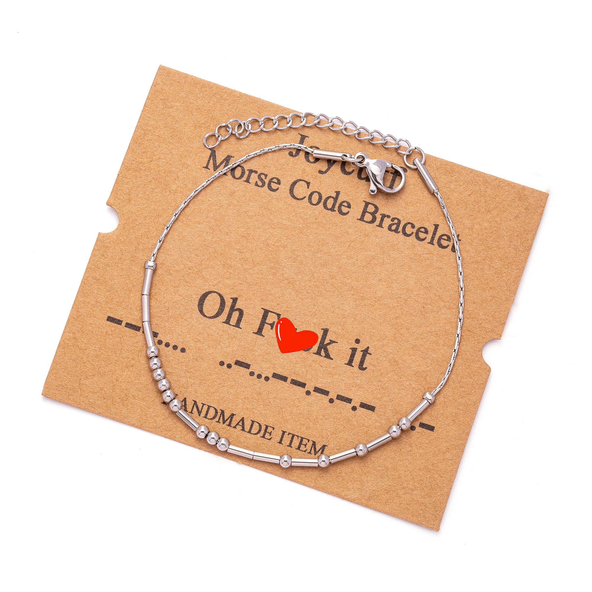 Morse Code Bracelets for Women Oh it Funny Inspirational Jewelry Christmas Birthday Gifts for Her Mom Daughter Sister Best Frien