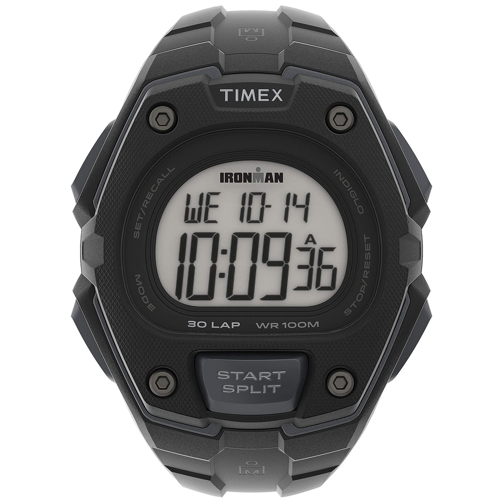 Timex Men's IRONMAN Classic 30 Oversized 43mm Resin Strap Watch - Black Case & Top Ring with Black Resin Strap