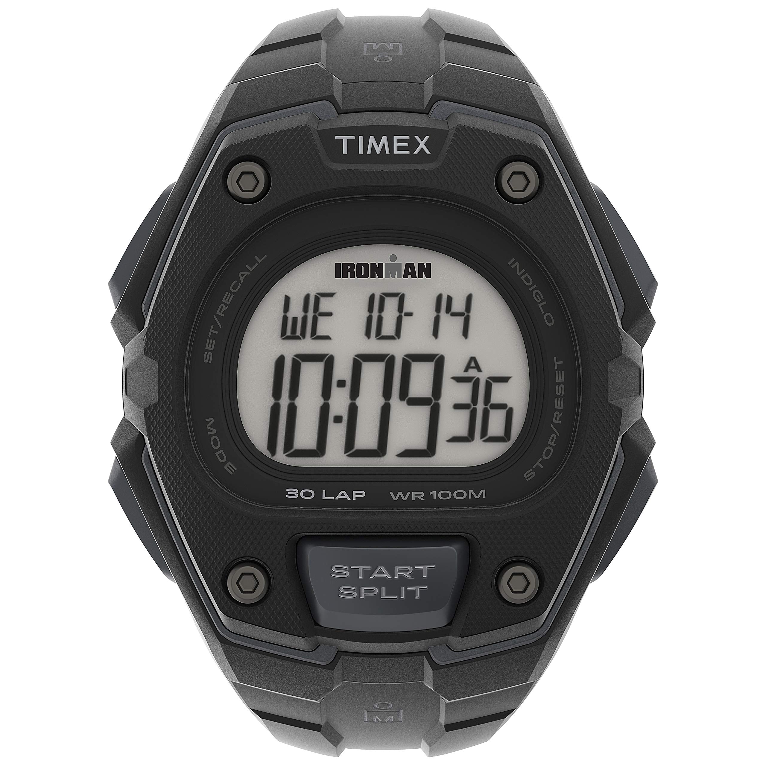 Timex Men's IRONMAN Classic 30 Oversized 43mm Resin Strap Watch - Black Case & Top Ring with Black Resin Strap