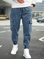 Noble Monk MenS Baggy Fit Jeans | Cargo Pocket | Denim Jeans | Streachable Jean For Men Indigo