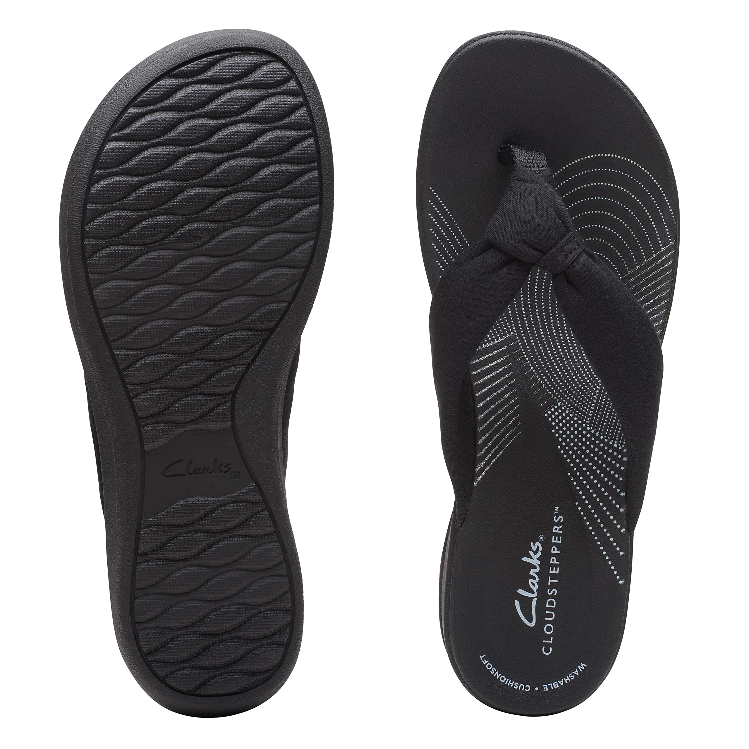 Clarks Women's Casual Sandal, Black/Black, 8