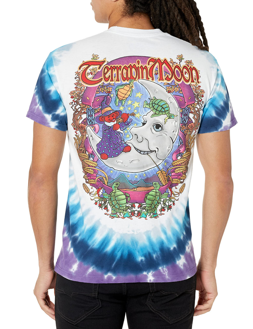 Liquid Blue Men's Grateful Dead-Terrapin Moon T-Shirt, Tie Dye, X-Large