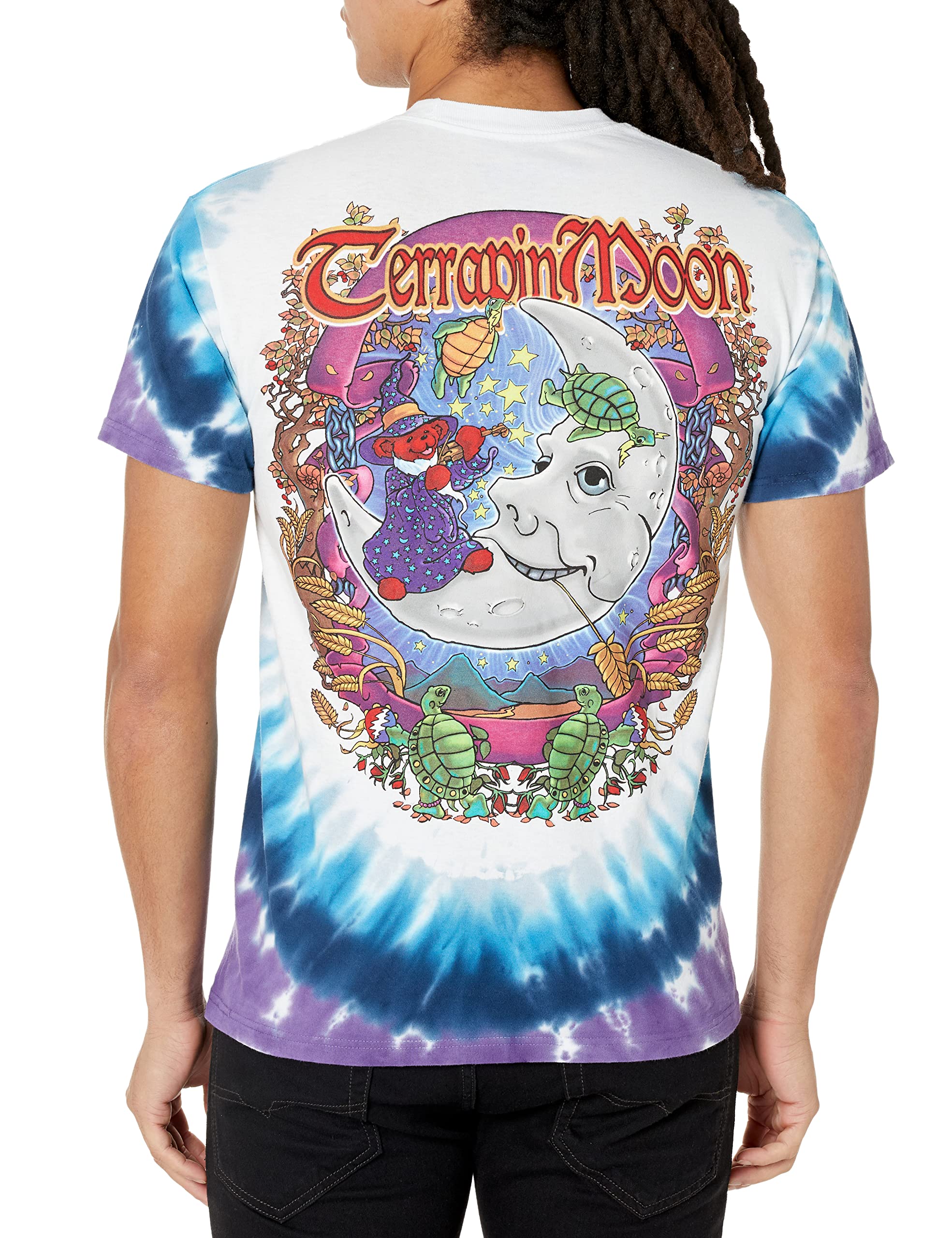 Liquid Blue Men's Grateful Dead-Terrapin Moon T-Shirt, Tie Dye, X-Large