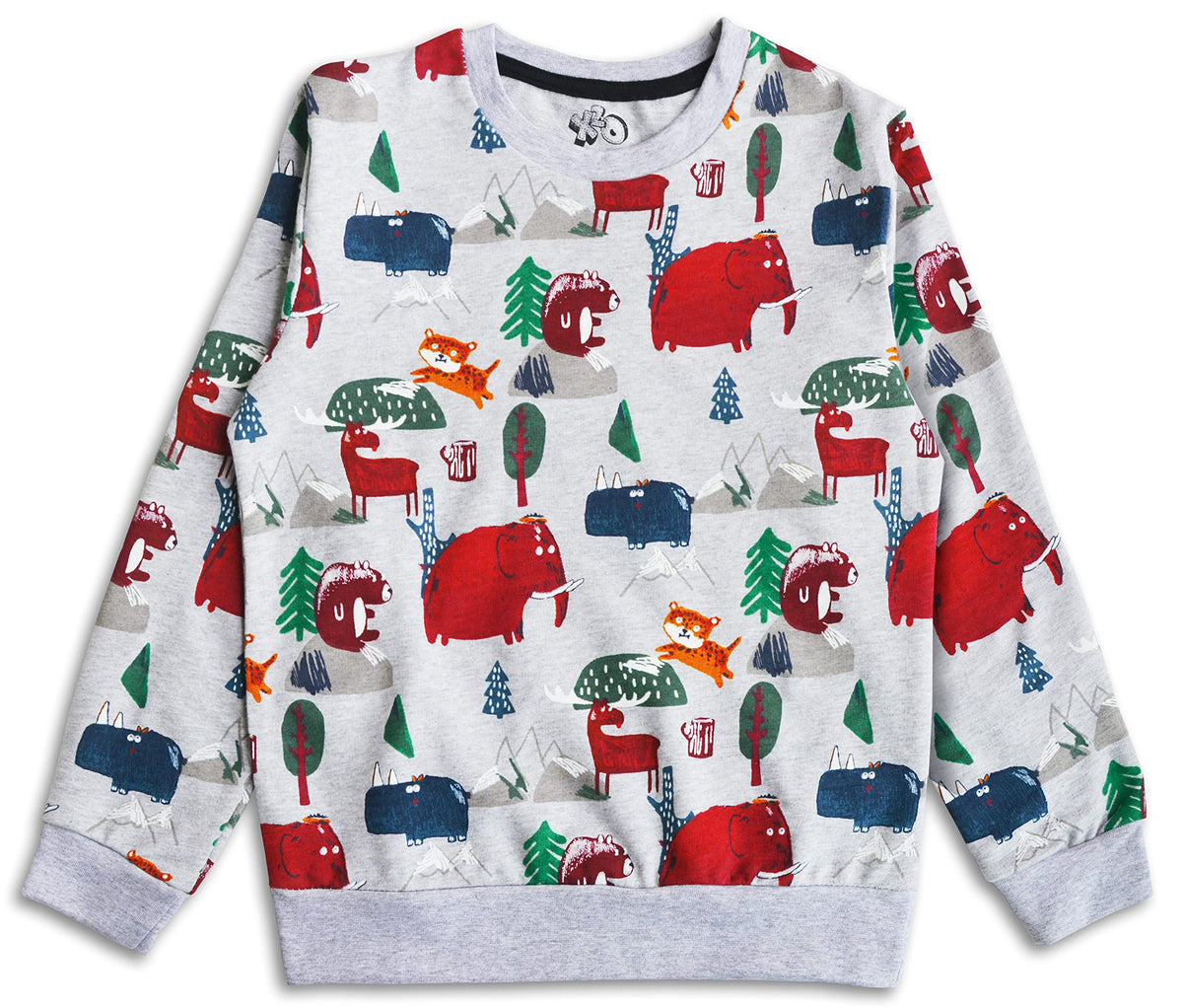 minicult Sweatshirt with All Over Print for Boys and Girls(All Over Print)(1314 Years)(AOP02) Grey 13-14
