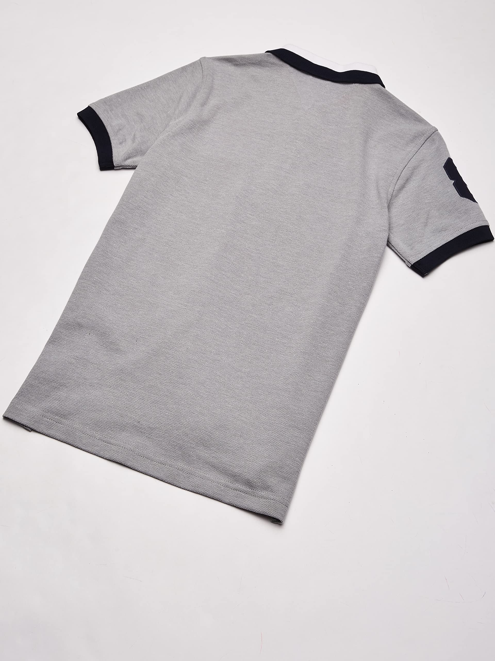 Tommy Hilfiger Boys Short Sleeve Matt Polo Shirt, grey Heather, X-Large