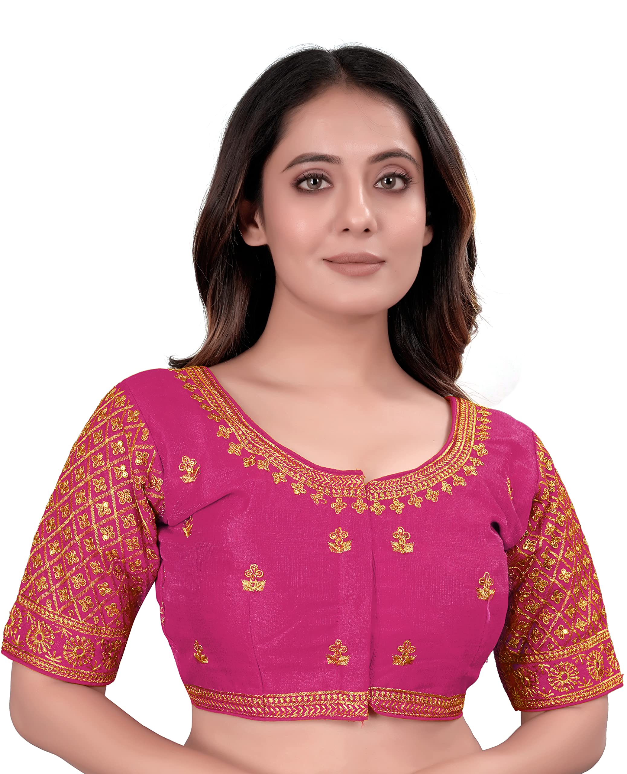 Pujia Mills Womens Blouse Readymade Blouse Embroidery Blouse Readymade Blouses for Women Readymade Blouses for Women Half Ready