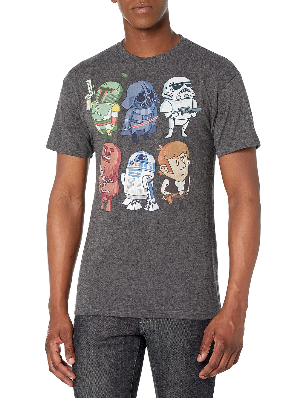 STAR WARS mens Doodles Graphic T-shirt T Shirt, Charcoal Heather, 5X-Large US