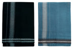 Prakasam Cotton Fine Quality Mens Kerala Style Thalapathi Border Single (1.28X2.00 Mtrs) -Dhoti-Kerala Single Mundu (Pack Of 2 D
