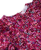 Beebay Kids Girls Abstract Print Ruffle Dress Maroon