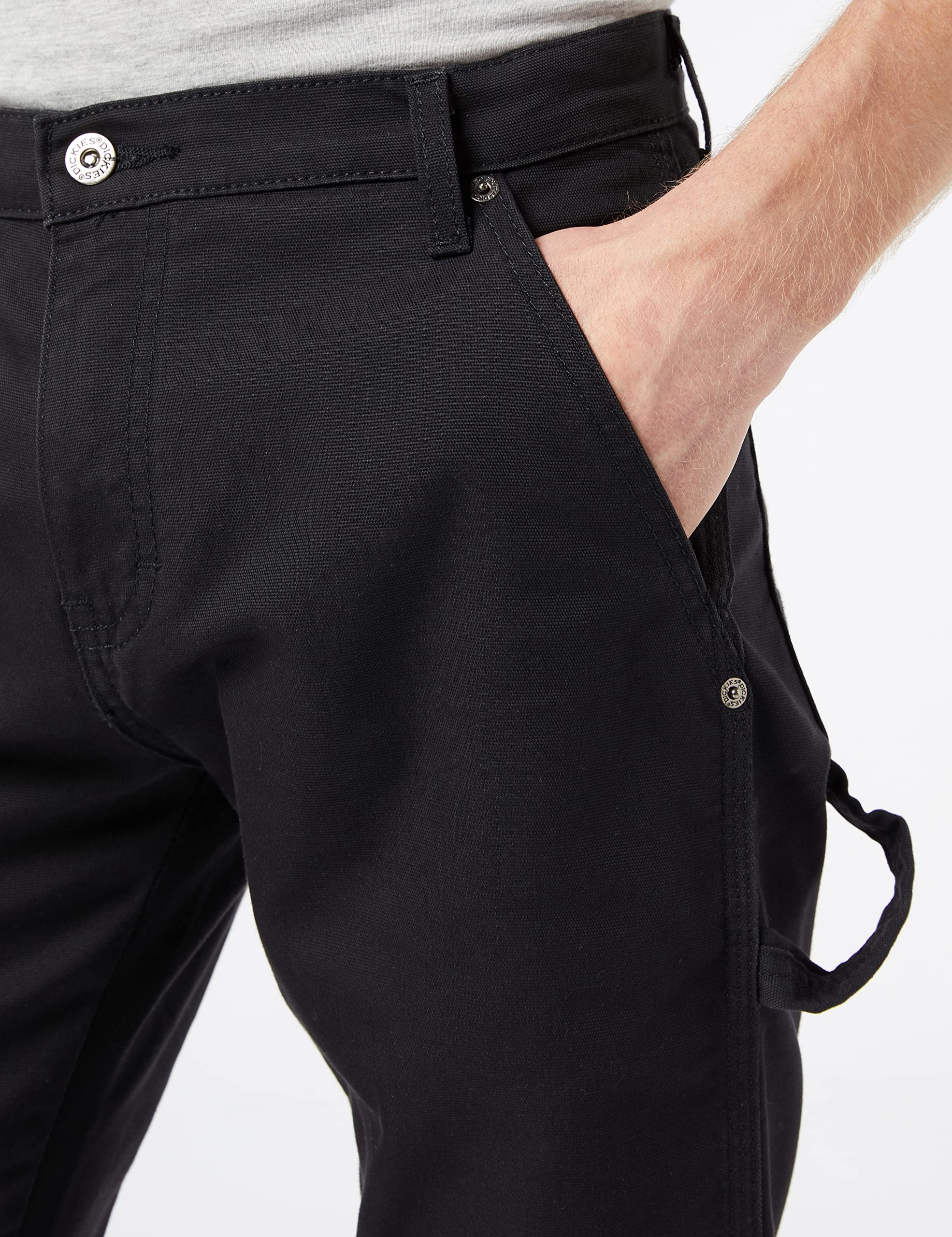 Dickies mens Tough Max Duck Carpenter Pants, Stonewashed Black, 40W x 32L US