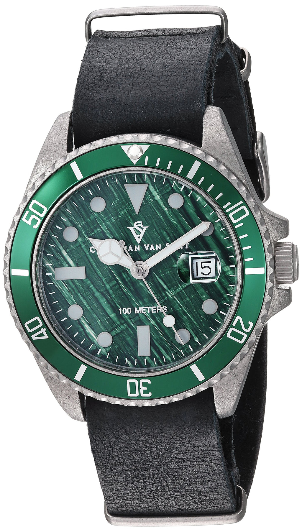 Christian Van Sant Men's CV5202B Montego Vintage Analog Display Quartz Black Watch