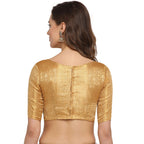 OOMPH! Womens Art Silk Peacock Check Half Sleeve Blouse